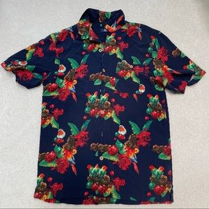 Boca Collection Vintage Men’s Hawaiian Shirt with Parrots – X-Large